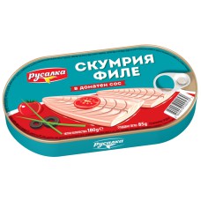 СКУМРИЯ РУСАЛКА ФИЛЕ В ДОМАТЕН СОС 180ГР*10